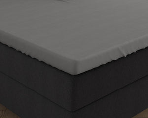 Doppelt Jersey 220 gr. Topper Spannbettlaken Grau 140 x 200/220 cm