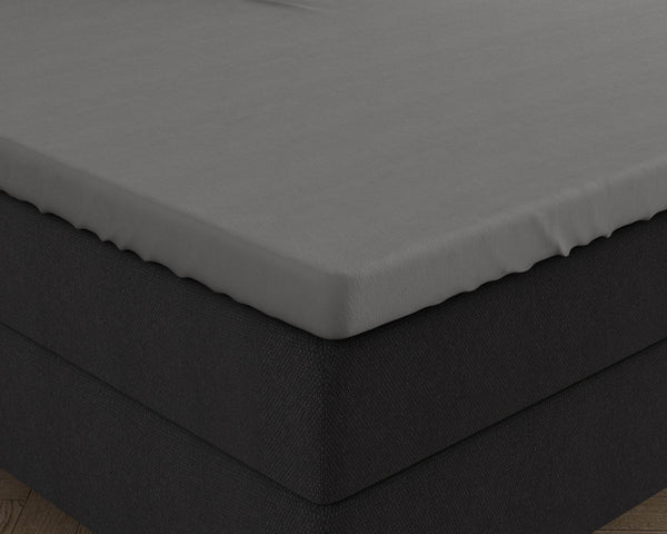Doppelt Jersey 220 gr. Topper Spannbettlaken Grau 140 x 200/220 cm