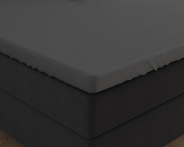 Doppelt Jersey 220 gr. Topper Spannbettlaken Anthrazit 140 x 200/220 cm