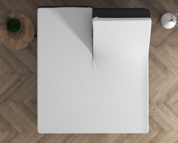Doppelt Jersey 220 gr. Splittopper Spannbettlaken Weiss 160 x 200/220 cm