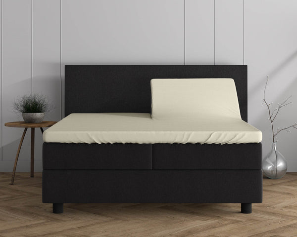 Doppelt Jersey 220 gr. Splittopper Spannbettlaken Creme 160 x 200/220 cm