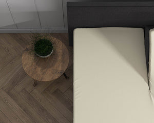 Doppelt Jersey 220 gr. Splittopper Spannbettlaken Creme 160 x 200/220 cm