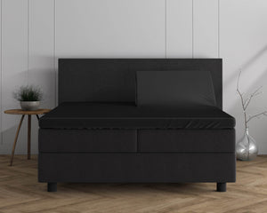 Doppelt Jersey 220 gr. Splittopper Spannbettlaken Schwarz 160 x 200/220 cm