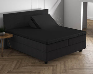 Doppelt Jersey 220 gr. Splittopper Spannbettlaken Schwarz 180 x 200/220 cm