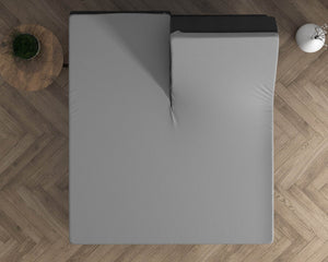 Doppelt Jersey 220 gr. Splittopper Spannbettlaken Grau 160 x 200/220 cm