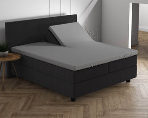 Doppelt Jersey 220 gr. Splittopper Spannbettlaken Grau 180 x 200/220 cm