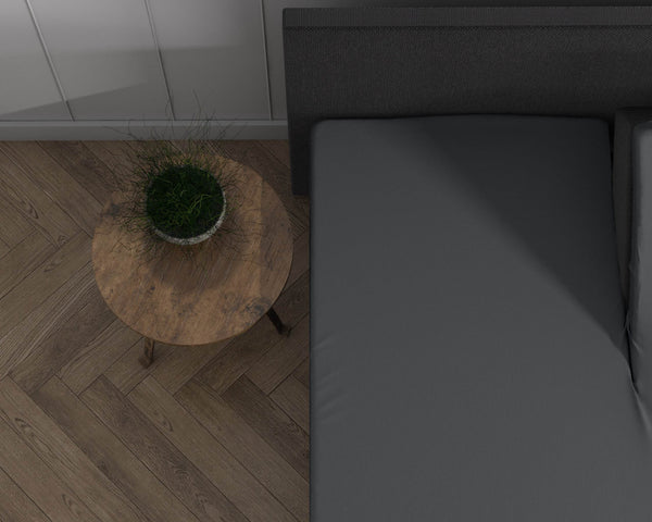 Doppelt Jersey 220 gr. Splittopper Spannbettlaken Anthrazit 160 x 200/220 cm