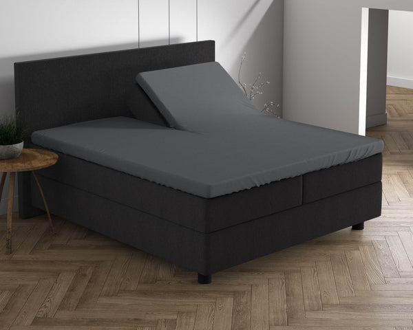 Doppelt Jersey 220 gr. Splittopper Spannbettlaken Anthrazit 180 x 200/220 cm
