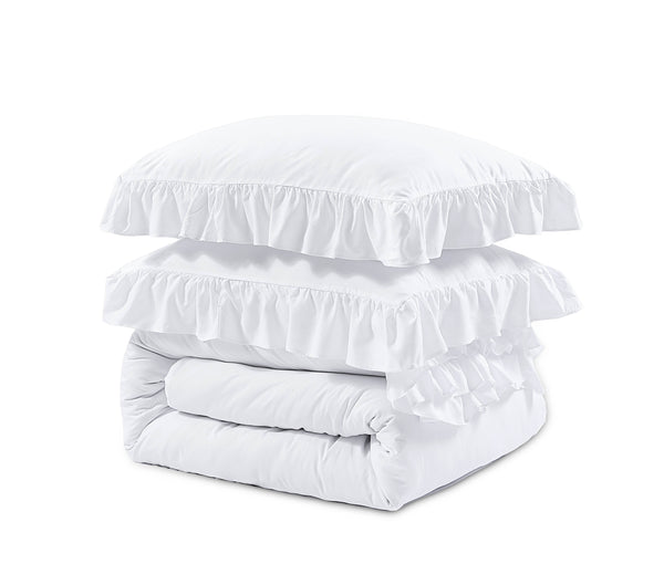 Bettbezug Ruffles Weiss 200 x 200/220 cm
