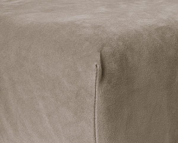 Samt-Spannbettlaken Taupe/Grau