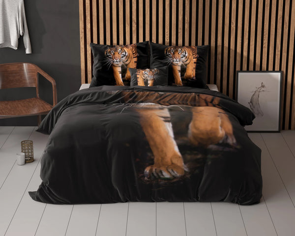 Tiger icon Bettbezug Schwarz
