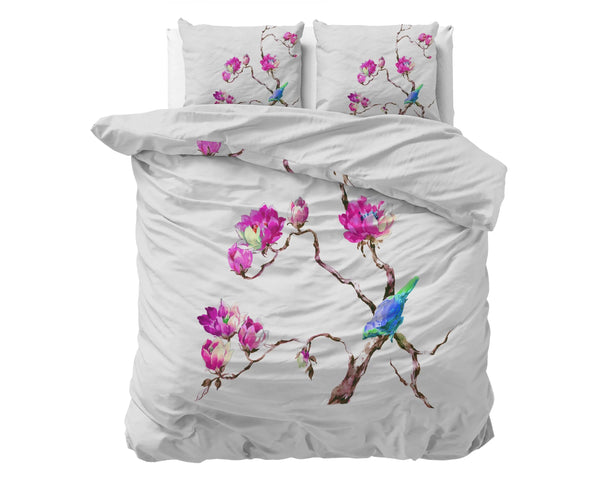 Magnolien Bettbezug 240x200/220 cm Weiss