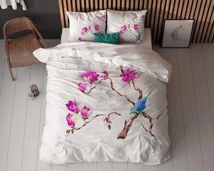 Magnolien Bettbezug 240x200/220 cm Weiss