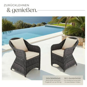 2er Set Aluminium Rattansessel