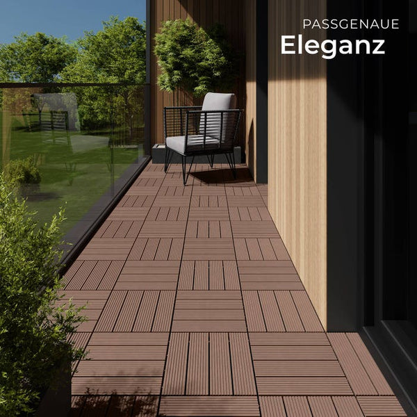 Terrassenfliesen Tegulas braun 22er Set