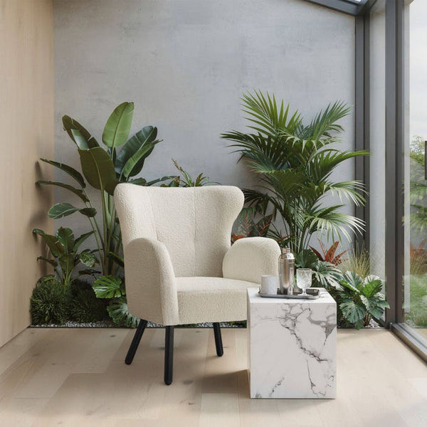 Couchtisch Lasley Marmor Optik weiß 45 x 45 x 50 cm