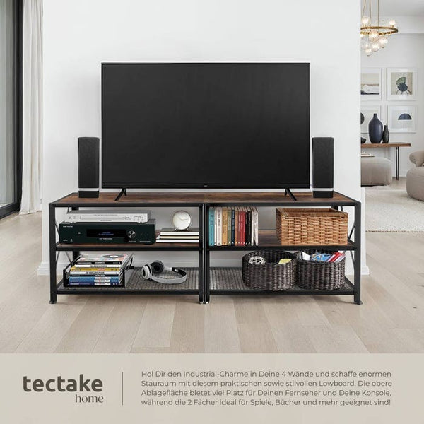 TV-Regal Indianapolis Industrial Holz dunkel, rustikal 161 cm