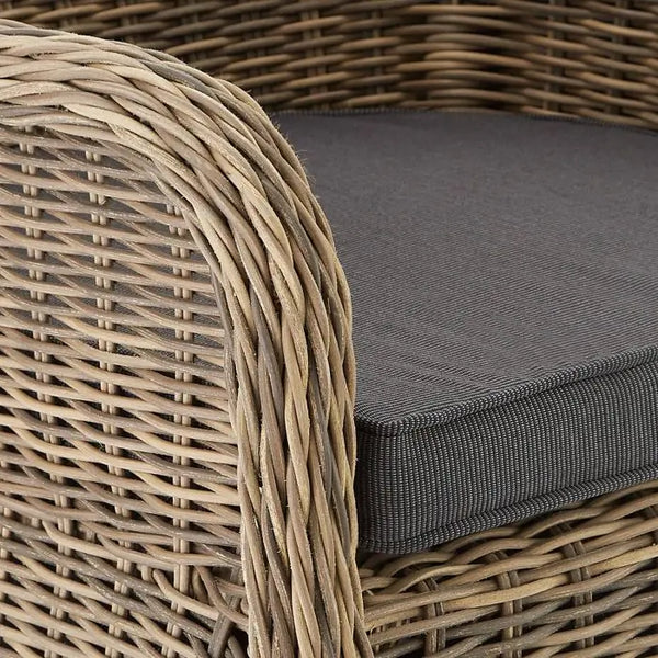 4er Set Aluminium Rattansessel