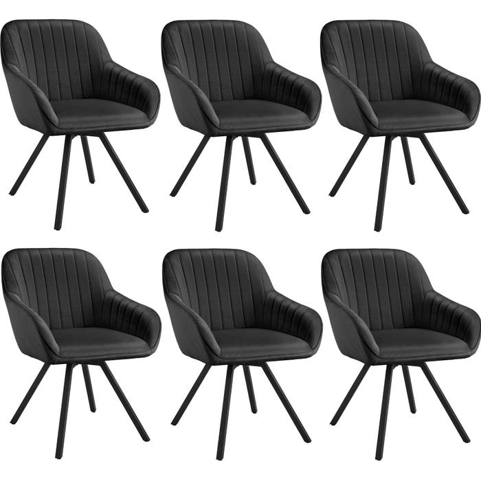 Fauteuil pivotant Snug noir ensemble 6 pièces