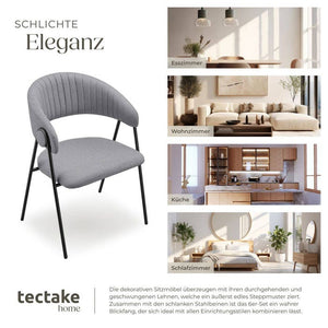 Armlehnstuhl Bedano grau 6er Set