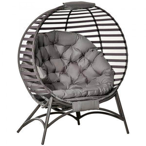 Papasansessel Loungesessel faltbar Korb-Stuhl oval Sandbraun