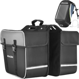 Set Fahrradtasche Georg und Fahrradrahmentasche schwarz/grün 18 x 8,5 x 8,5 cm