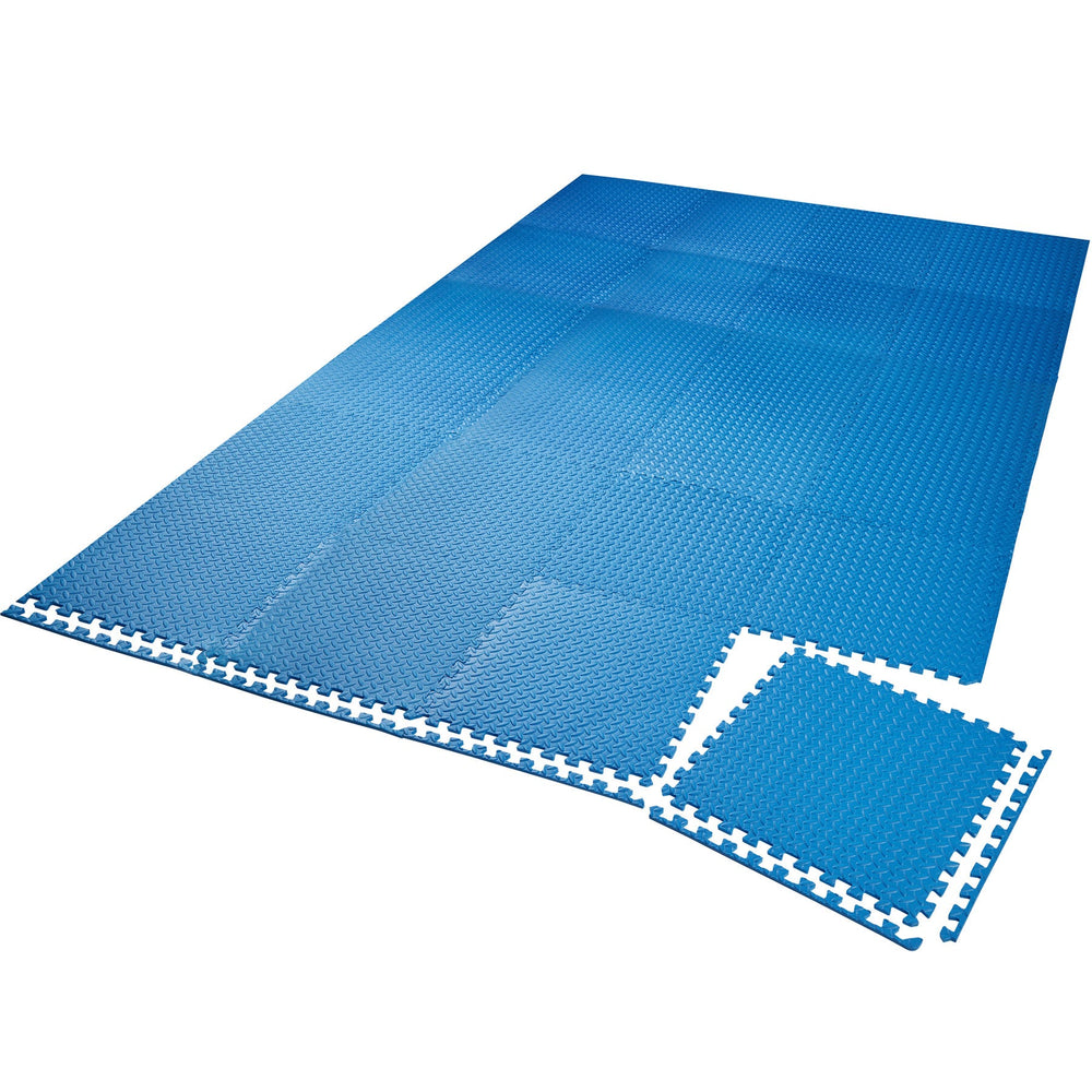 Floor protection mat, 24-piece set - blue 