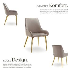 Polsterstuhl Avane taupe 6er Set