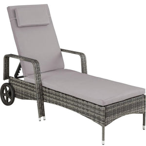 Sonnenliege Cassis Aluminium Rattan grau