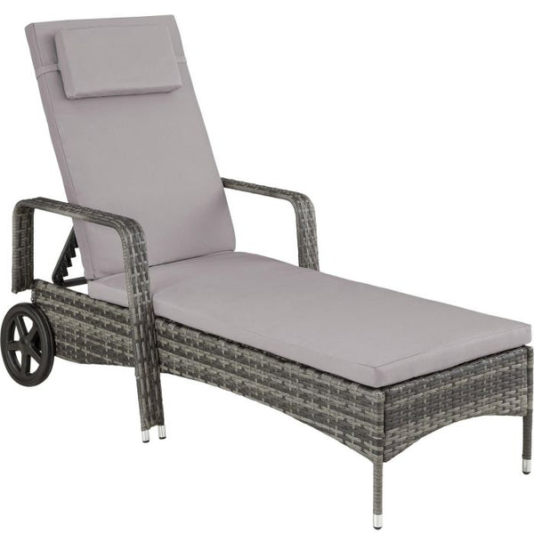 Sonnenliege Cassis Aluminium Rattan grau