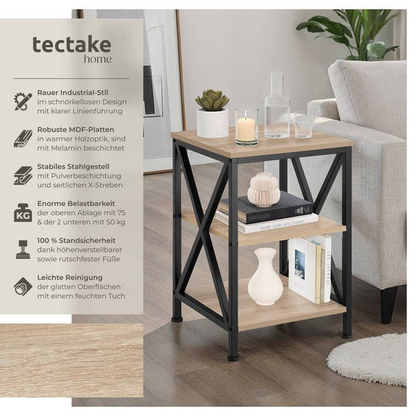 Beistelltisch Nottingham Industrial Holz hell, Eiche Sonoma