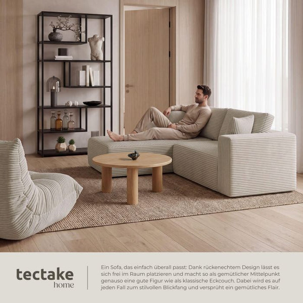 Sofa Relax Boneless L-Form Samtcord beige