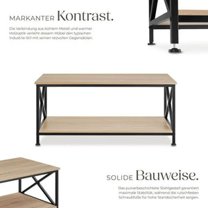 Couchtisch Pittsburgh Industrial Holz hell, Eiche Sonoma