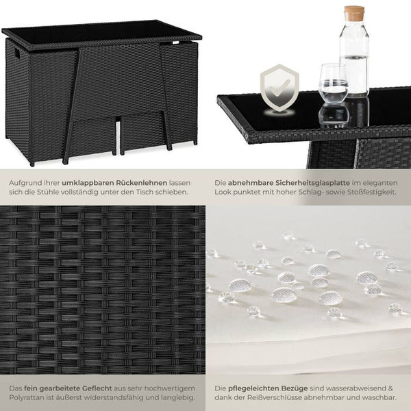 Rattan Sitzgruppe Lausanne schwarz