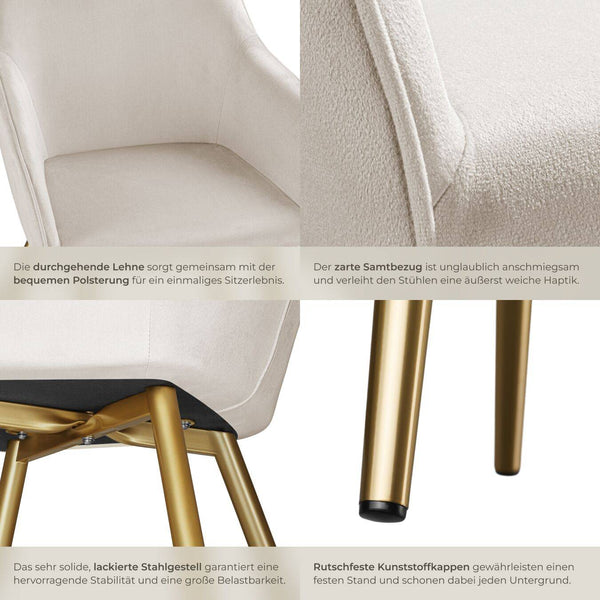 Stuhl Marilyn taupe/gold 4er Set