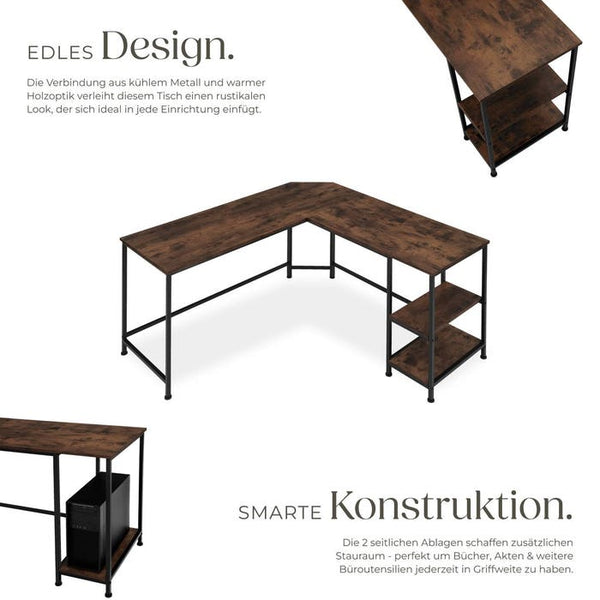 Schreibtisch Hamilton Industrial Holz dunkel, rustikal