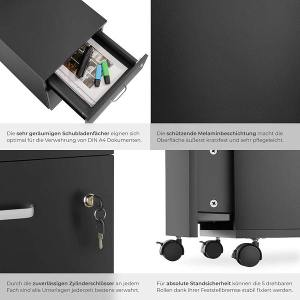 Rollcontainer Vagur schwarz