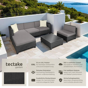 Aluminium Rattan Lounge schwarz
