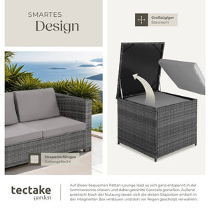 Rattan Lounge Siena grau/hellgrau