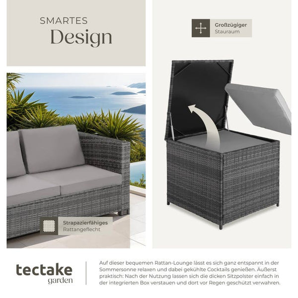 Rattan Lounge Siena grau/hellgrau