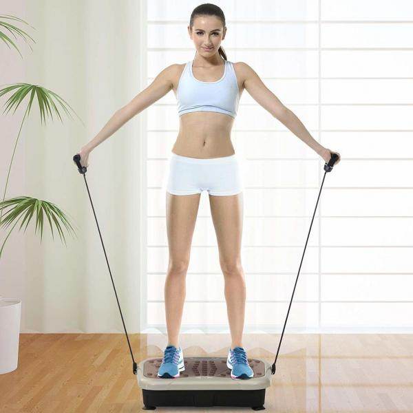 Vibrationsplatte Vibrationstrainer Vibrationsgerät LED-Anzeige USB-Lautsprecher Trainingsbänder Fernbedienung
