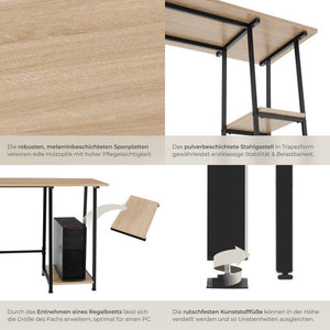 Schreibtisch Paisley Industrial Holz hell, Eiche Sonoma