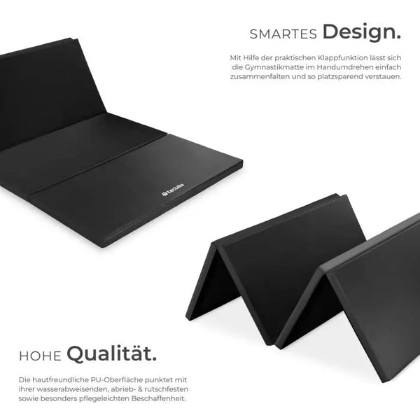 Gymnastikmatte klappbar und erweiterbar schwarz 240 x 120 x 5 cm