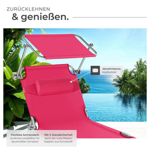 2er Set Gartenliege Chloé pink