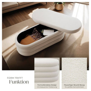 Polsterbank Altu Bouclé creme-weiss