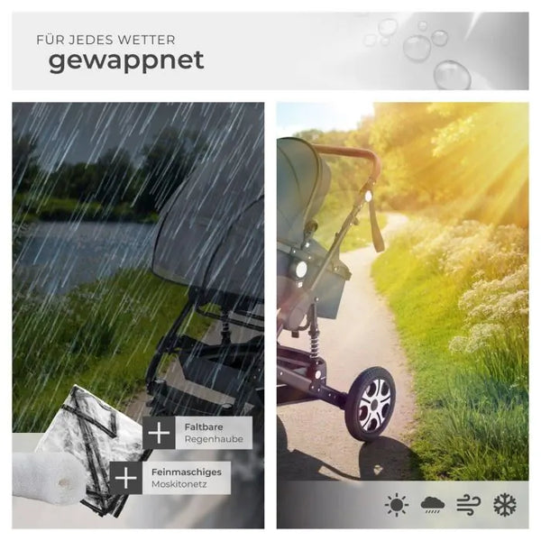 Kombi-Kinderwagen Mats klappbar mit 5-Punkt-Gurt anthrazit