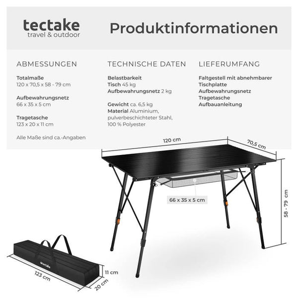 Campingtisch Bastian schwarz