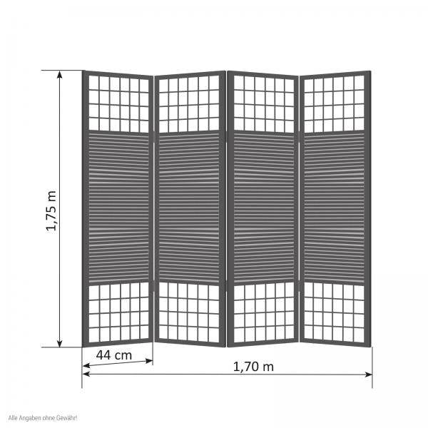 4fach Paravent Raumteiler Trennwand spanische Wand mit Bambus