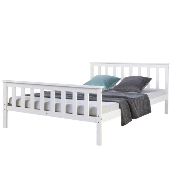 Doppelbett Holzbett Bett Bettgestell 140x200 weiss Kiefer Massivholz Futonbett
