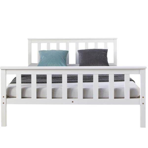 Doppelbett Holzbett Bett Bettgestell 140x200 weiss Kiefer Massivholz Futonbett